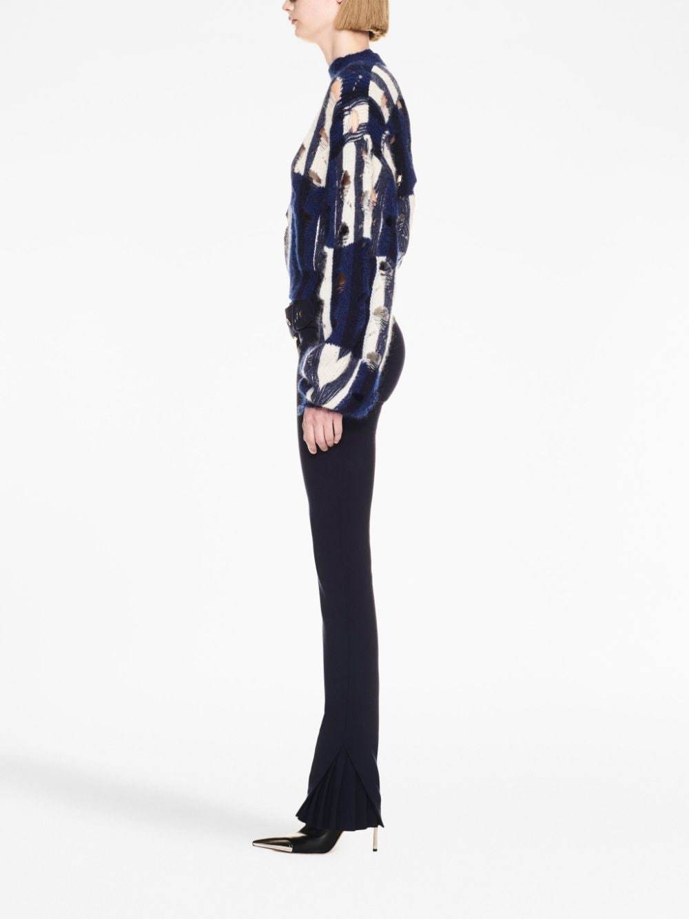 Off-white Multicolored Shibori Knit Sweater In White