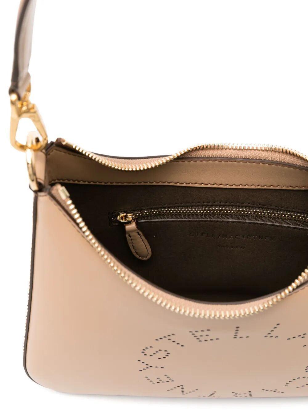 Stella Mccartney Zipper Shoulder Bag In Nude