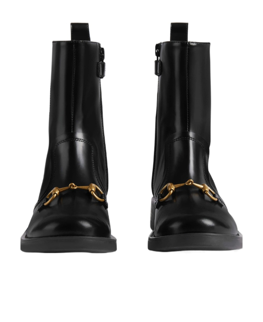 Gucci Horsebit-detail Ankle Boots In Black