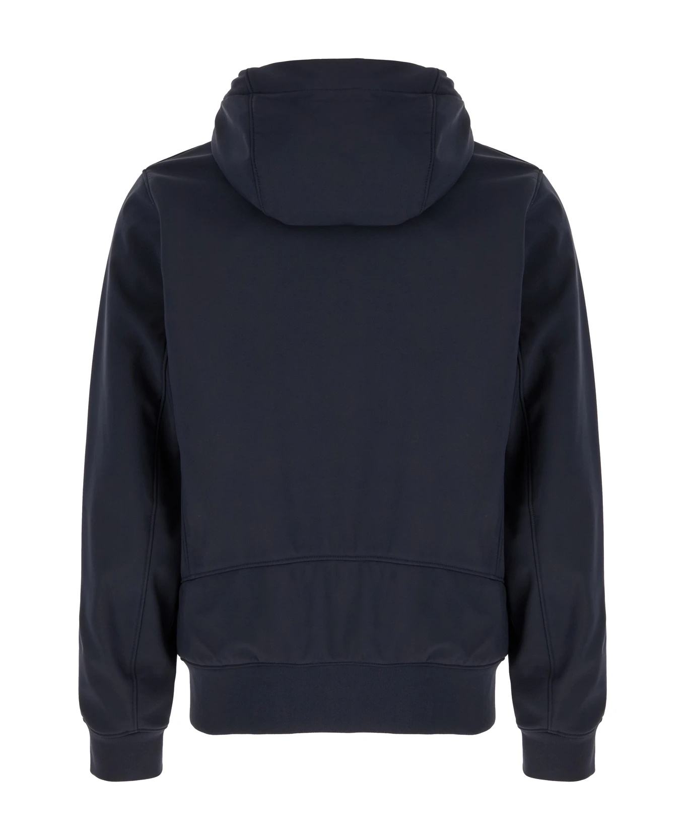 C.p. Company Blue Jacket With Drawstring Hood And Decorative Googles