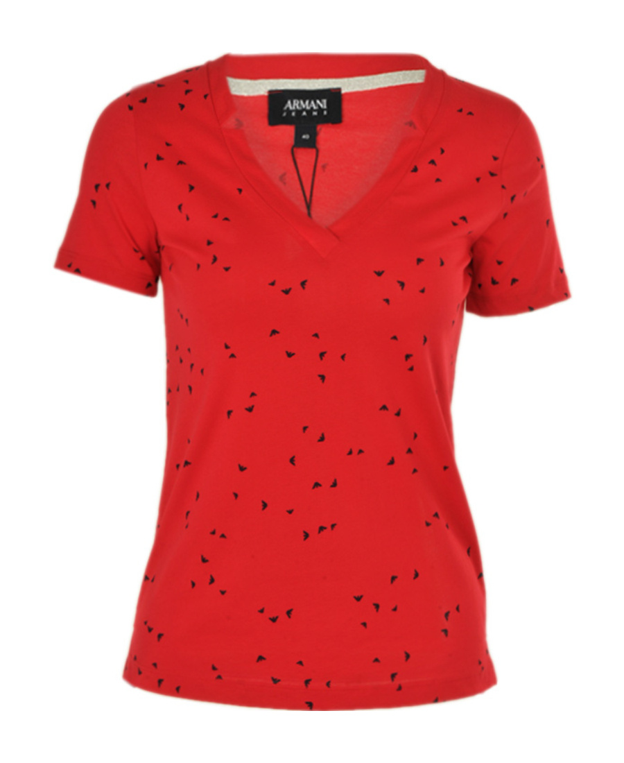 Shop Armani Jeans Logo Short-sleeved T-shirt In Red