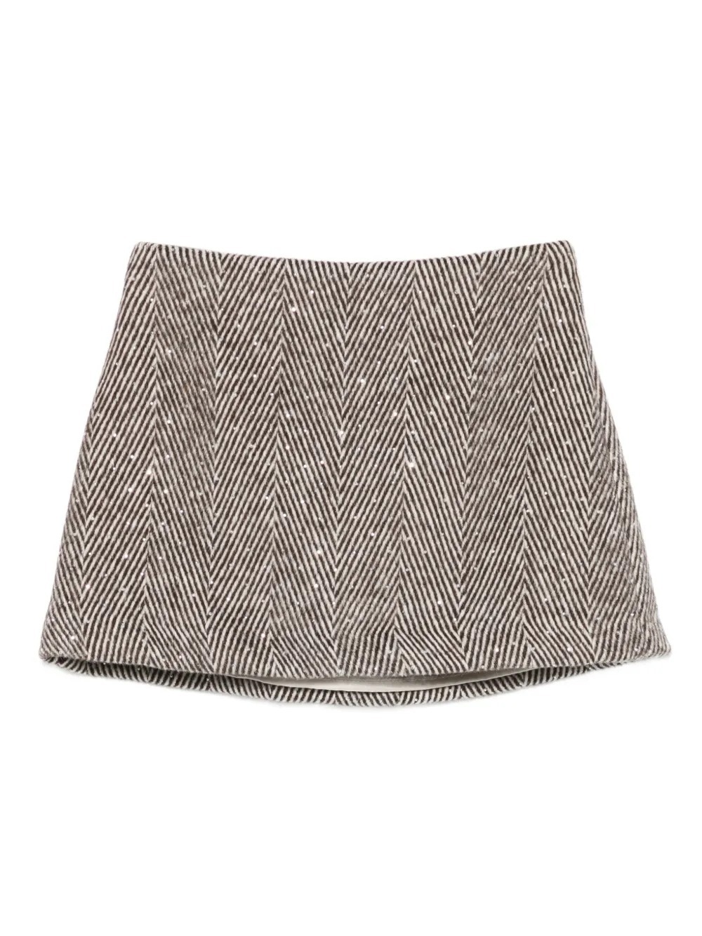 Il Gufo Herringbone-pattern Skirt In Brown