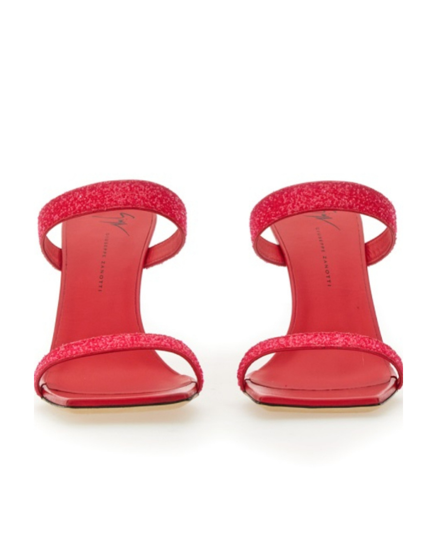 Giuseppe Zanotti Glitter Flat Pump With 9 Cm Heel In Red