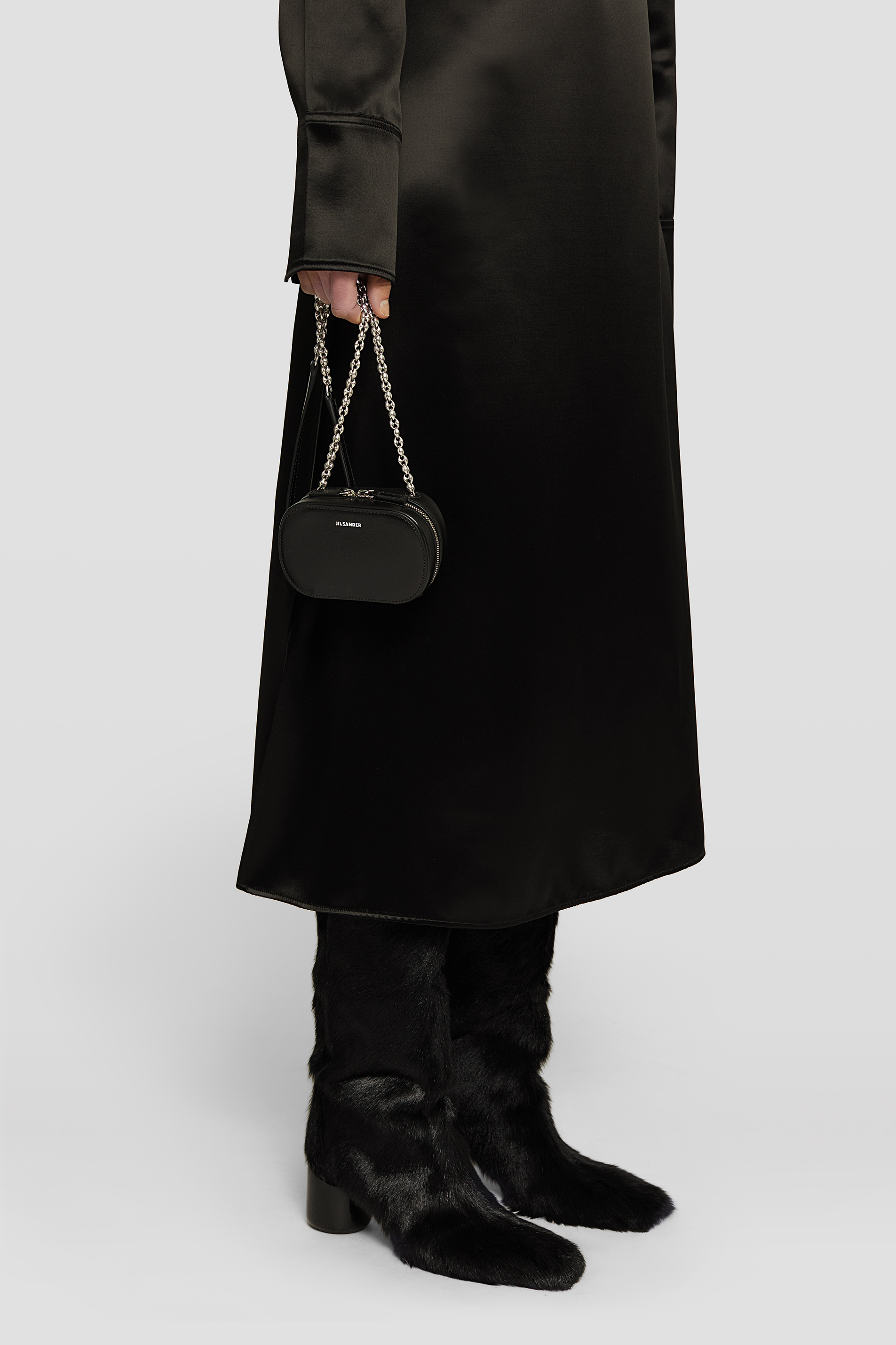 Jil Sander Smooth-leather Mini Crossbody Bag In Black