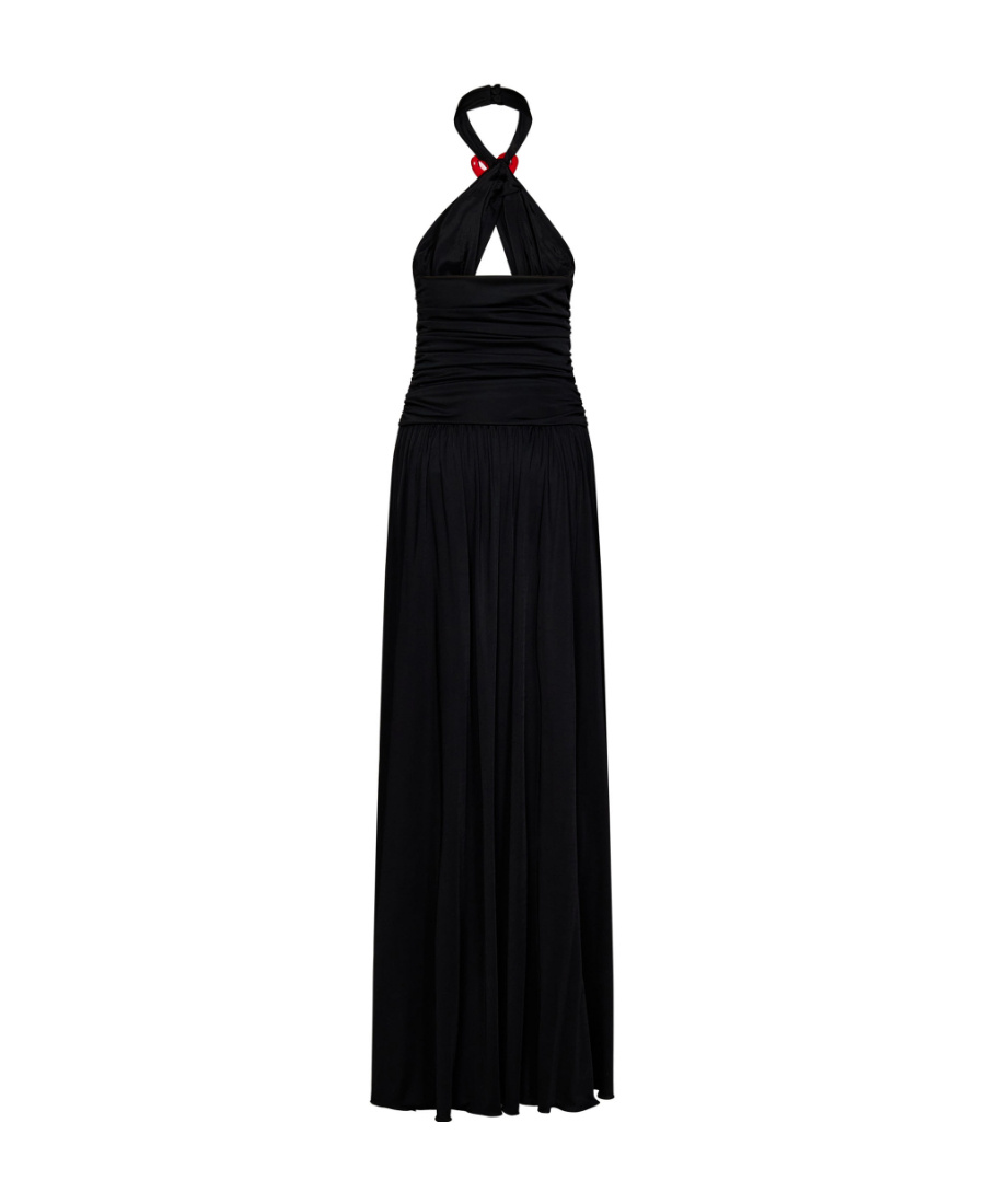Moschino Inflatable Heart Halterneck Gown In Black