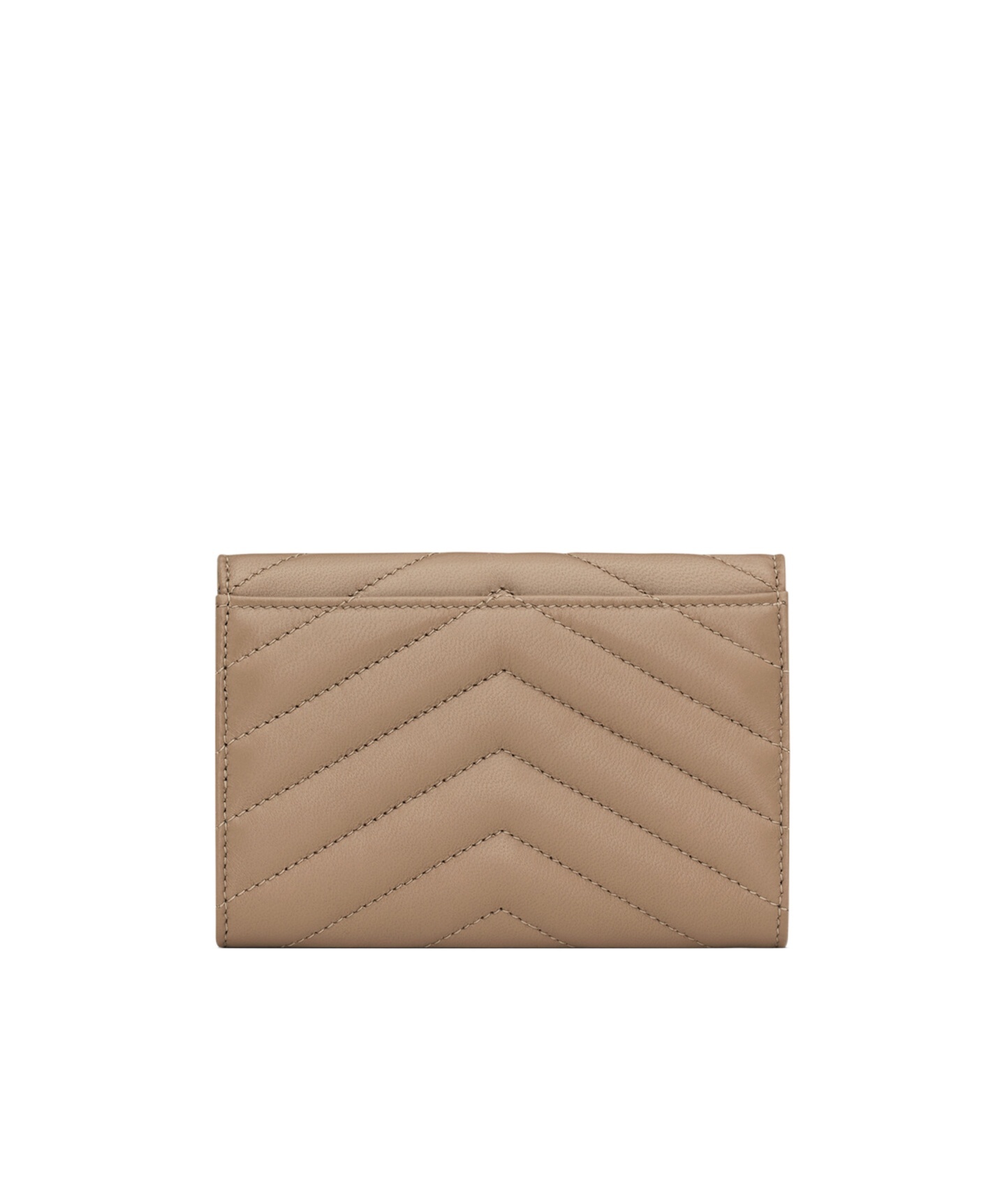 Saint Laurent Cassandre Matelassé Small Envelope Wallet In Lambskin In Brown