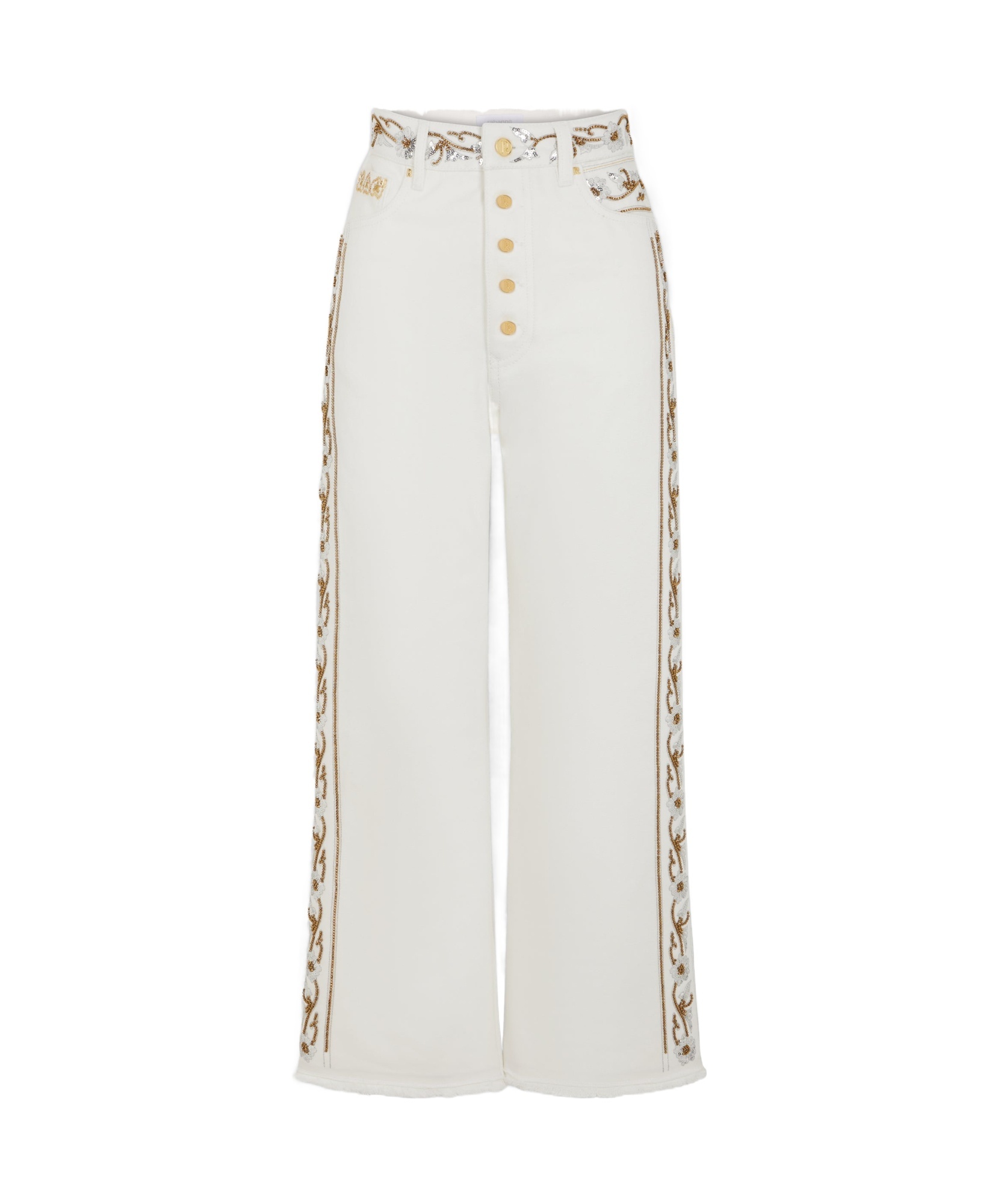 Rabanne Belt-loop Jeans In White