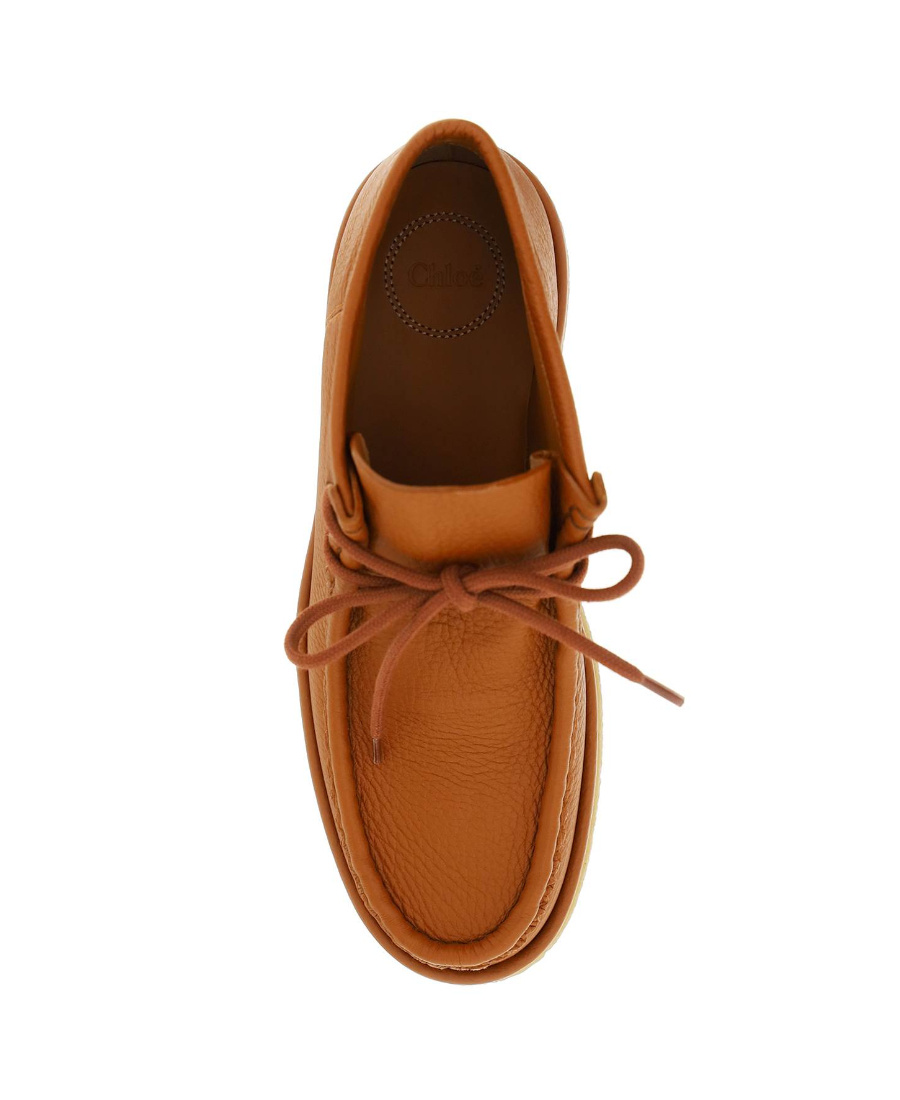 Chloé Lace Up Ankle Boots In Brown