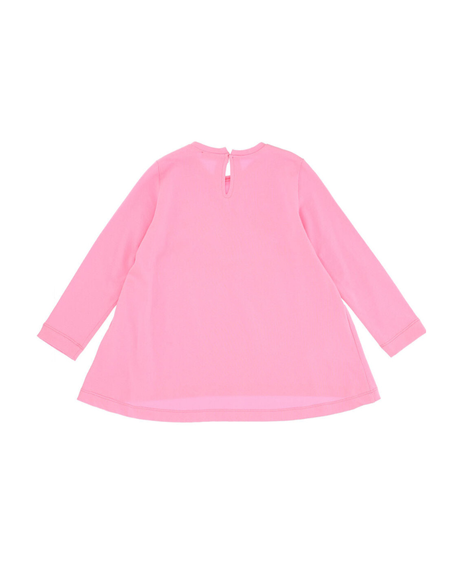 Monnalisa T-shirt With Round Neck And Long Sleeves In Pink