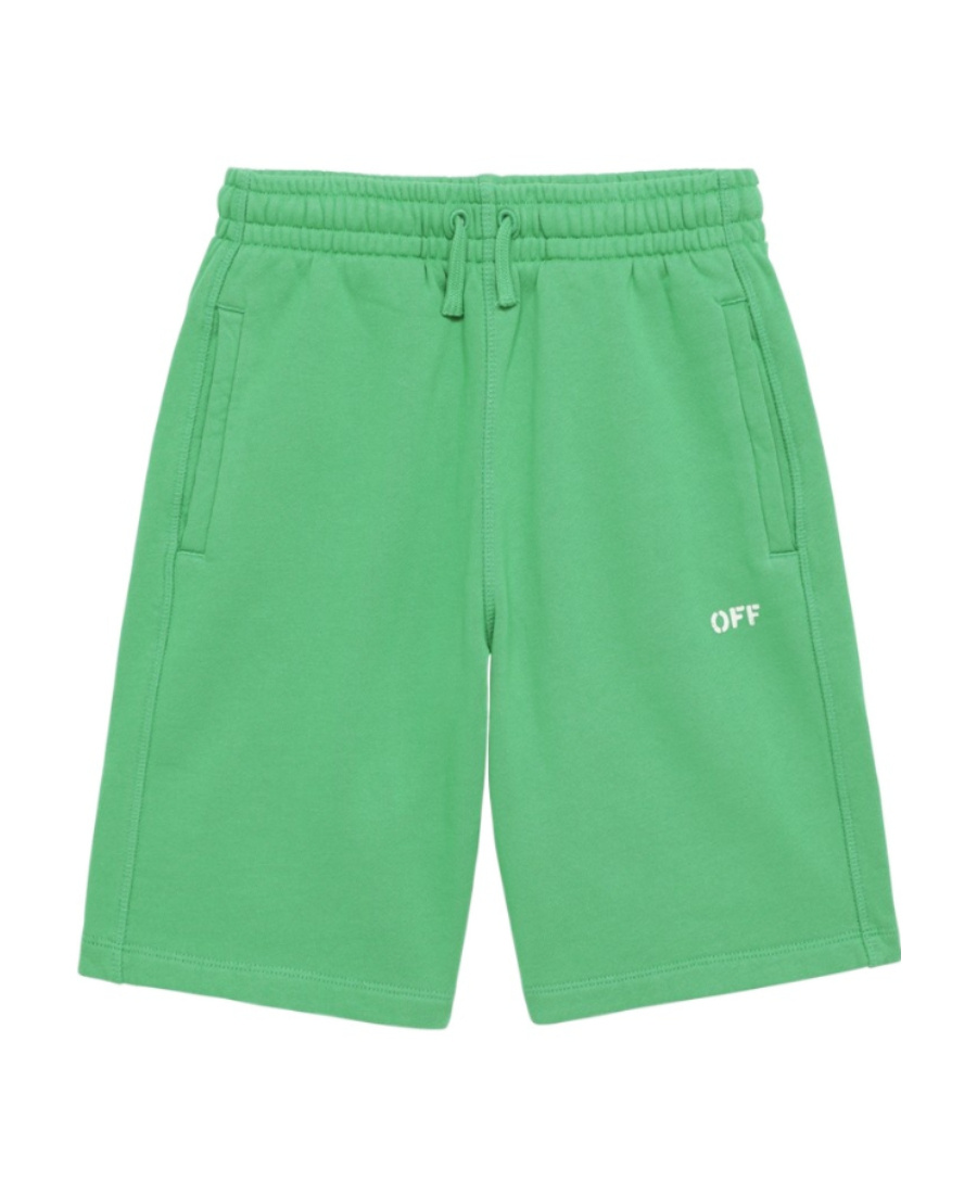 OFF-WHITE OFF-WHITE KIDS LOGO PRINTED DRAWSTRING TRACK SHORTS
