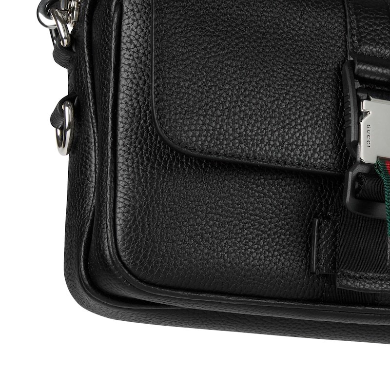 Gucci Small Cross-body Bag Decorated With Webbing In Black