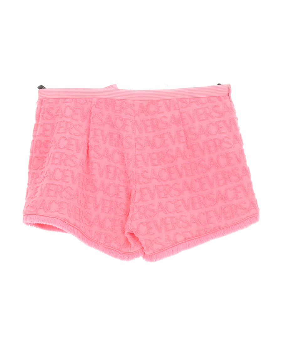 Versace Allover Bow-embellished Shorts In Pink