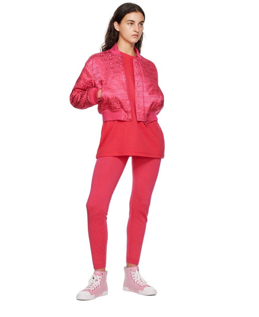 Moschino Zipper Pilot Jacket In Red