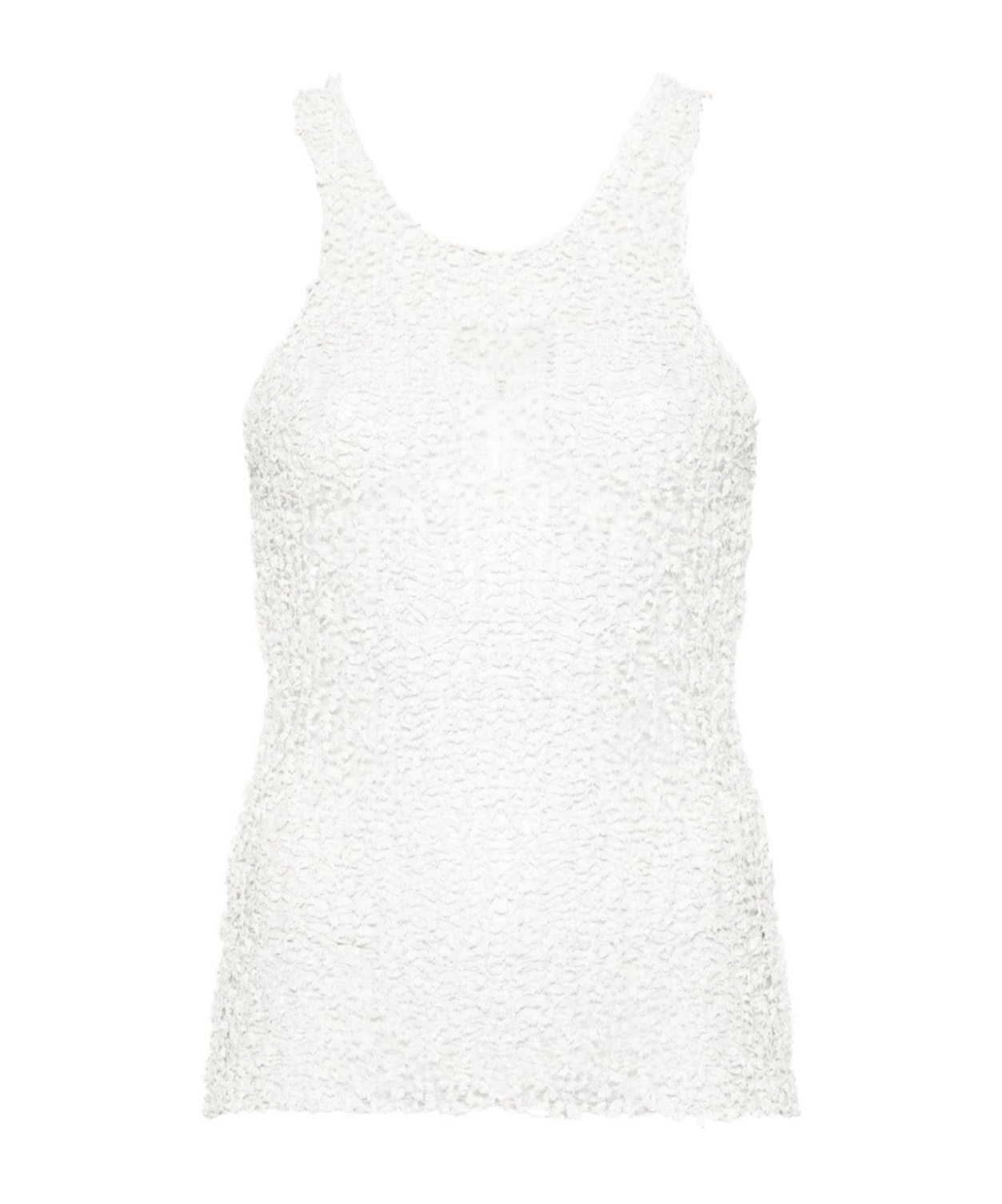 Maison Margiela Sheer Open Tank Top In White