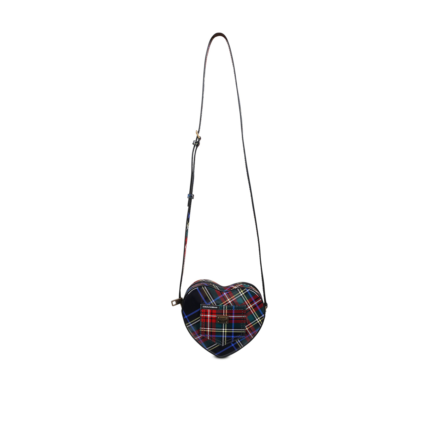 Shop Dolce & Gabbana Plaid Logo Bag In Black