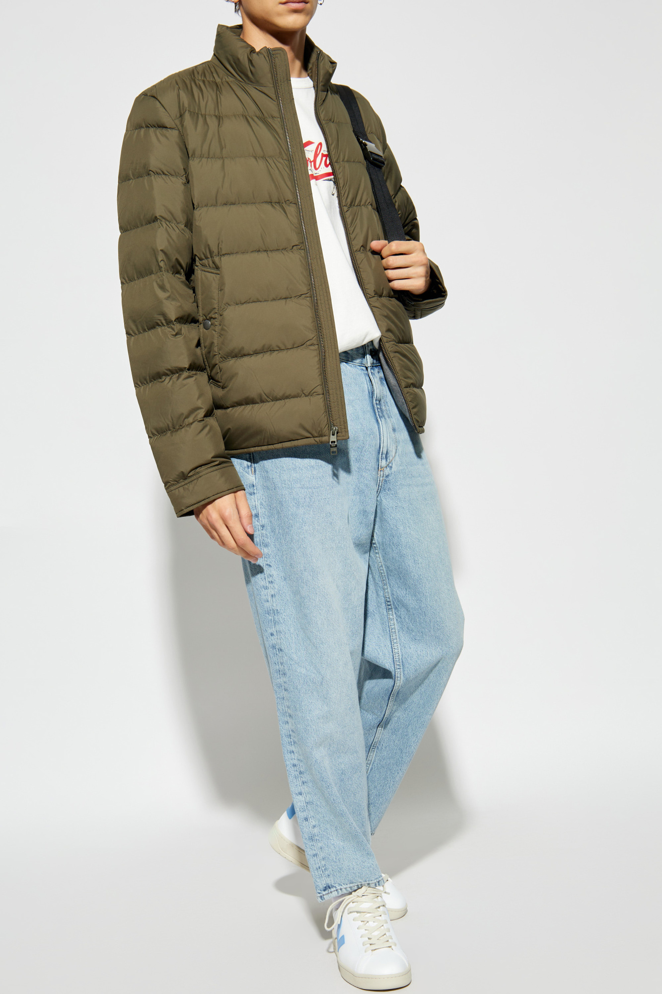 Woolrich Zipped Quilted Jacket In Brown
