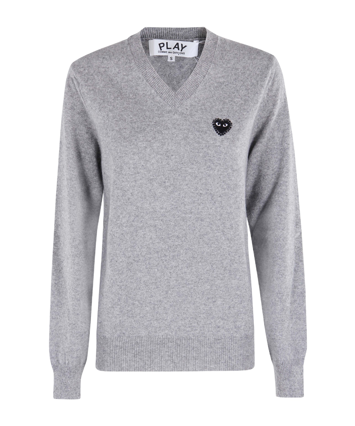 Comme Des Garçons Play Long-sleeved Sweater In Gray