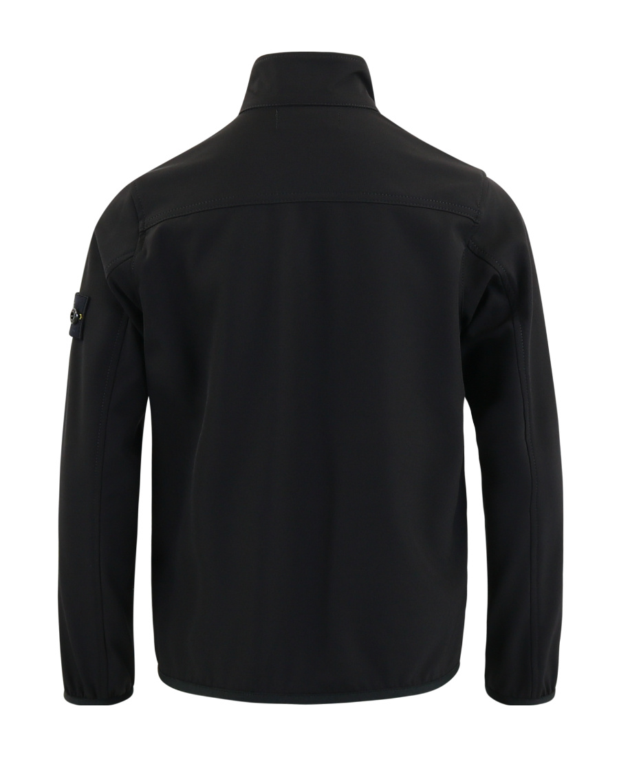 Stone Island Teen Zipped Compass-patch Jacket In Black