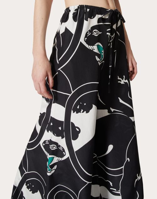 Valentino Poplin Leopard Print Casual Pants