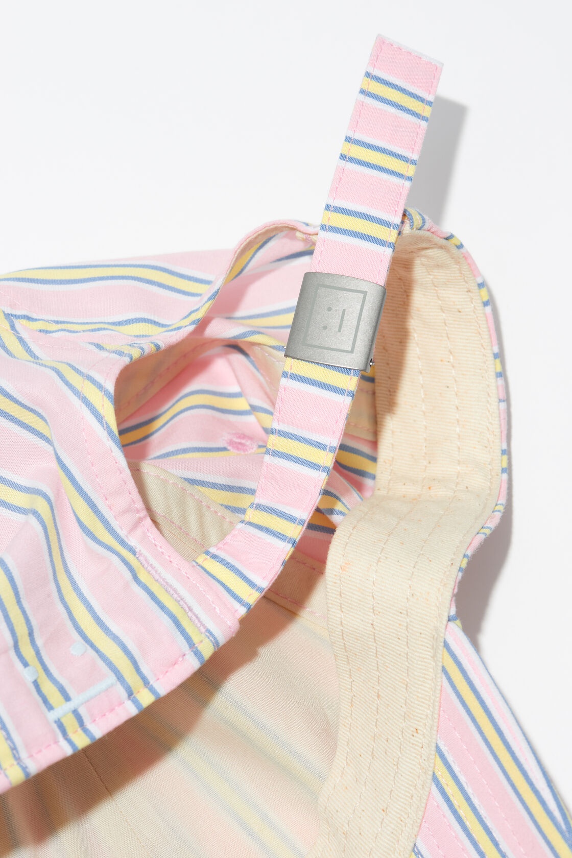 Shop Acne Studios Logo-appliqué Striped Baseball Cap In Pink