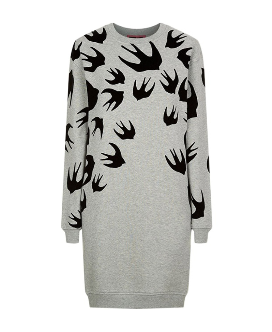 Mcq By Alexander Mcqueen Logo Dress In Gray