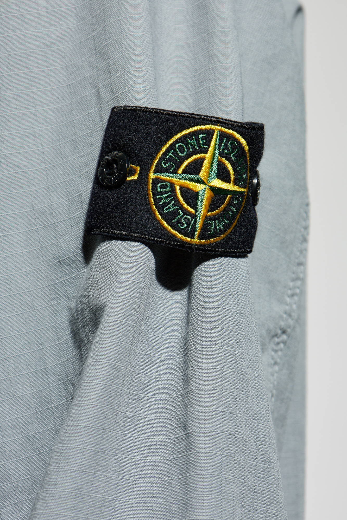 Stone Island Compass-badge Overshirt In Gray