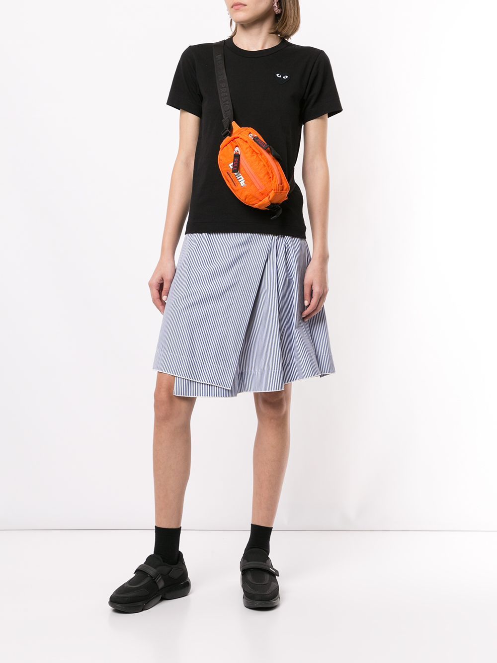 Comme Des Garçons Play Heart Embroidered Slim Fit T-shirt In Black