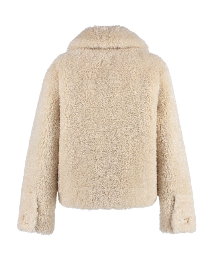 STAND STUDIO FAUX-FUR BUTTONED JACKET