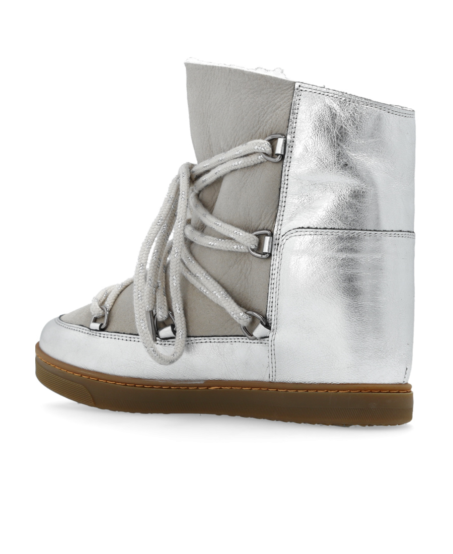 Isabel Marant Nowles-gf Leather Ankle Boots In Gray