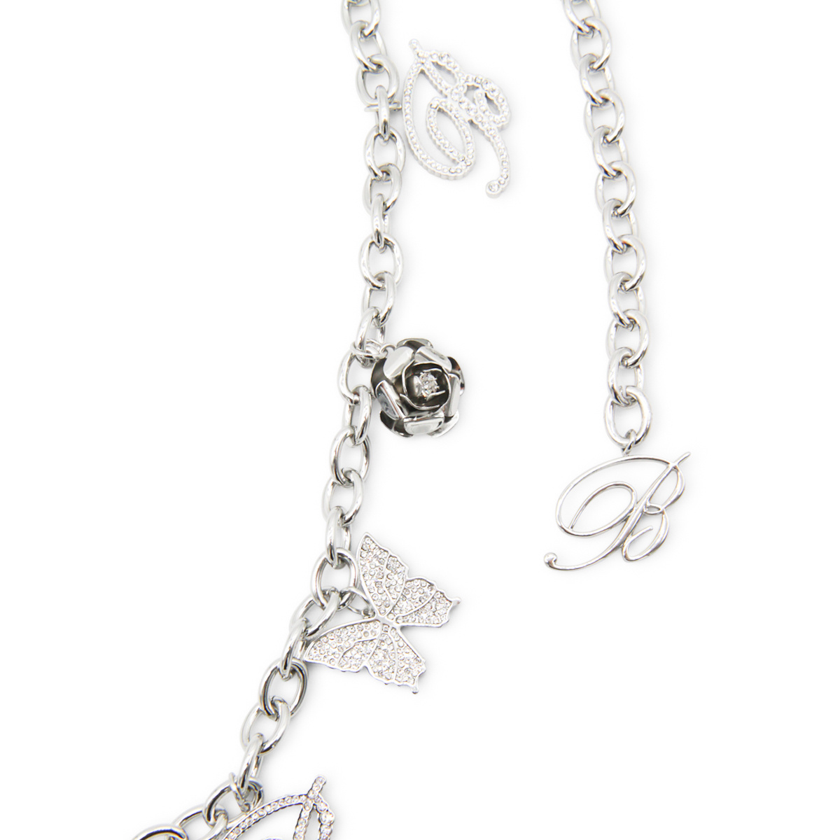 Blumarine Crystal-embellished Chain Belt In White