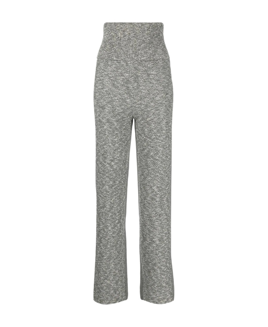 Off-white Diag-print Knitted Trousers In Gray