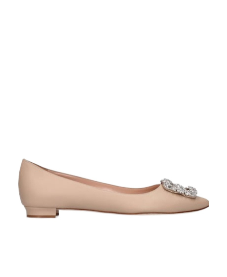 Manolo Blahnik Crystal Buckle Ballet Shoes