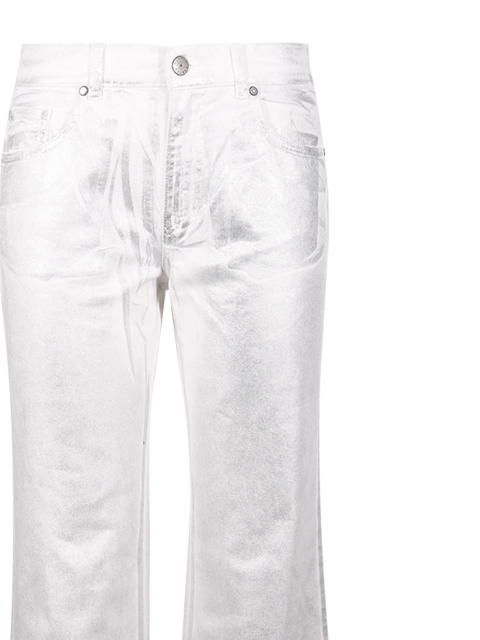 P.A.R.O.S.H METALLIC-FINISH MID-RISE JEANS 