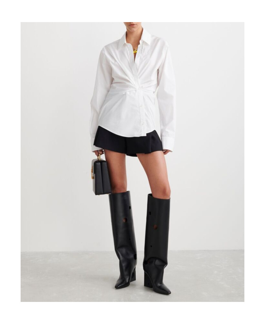 Off-white Poplin Wrap Shirt White White In Yellow