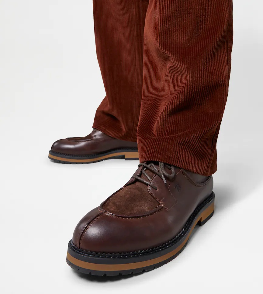 Tod's Leather Lace-up Oxford Shoes In Brown