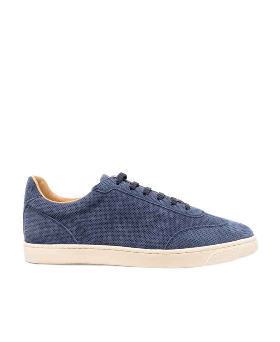 Brunello Cucinelli Perforated Low-top Sneakers In Blue