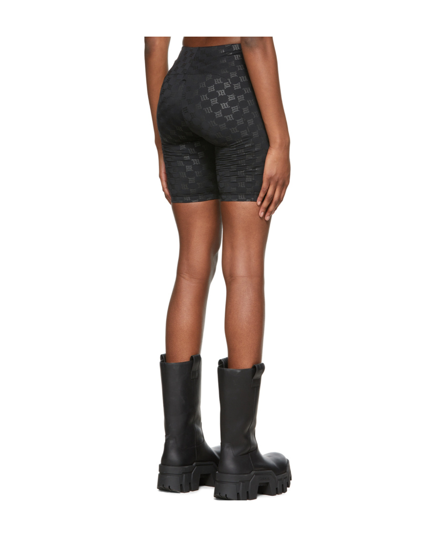 Misbhv Black Monogram Biker Shorts In Black