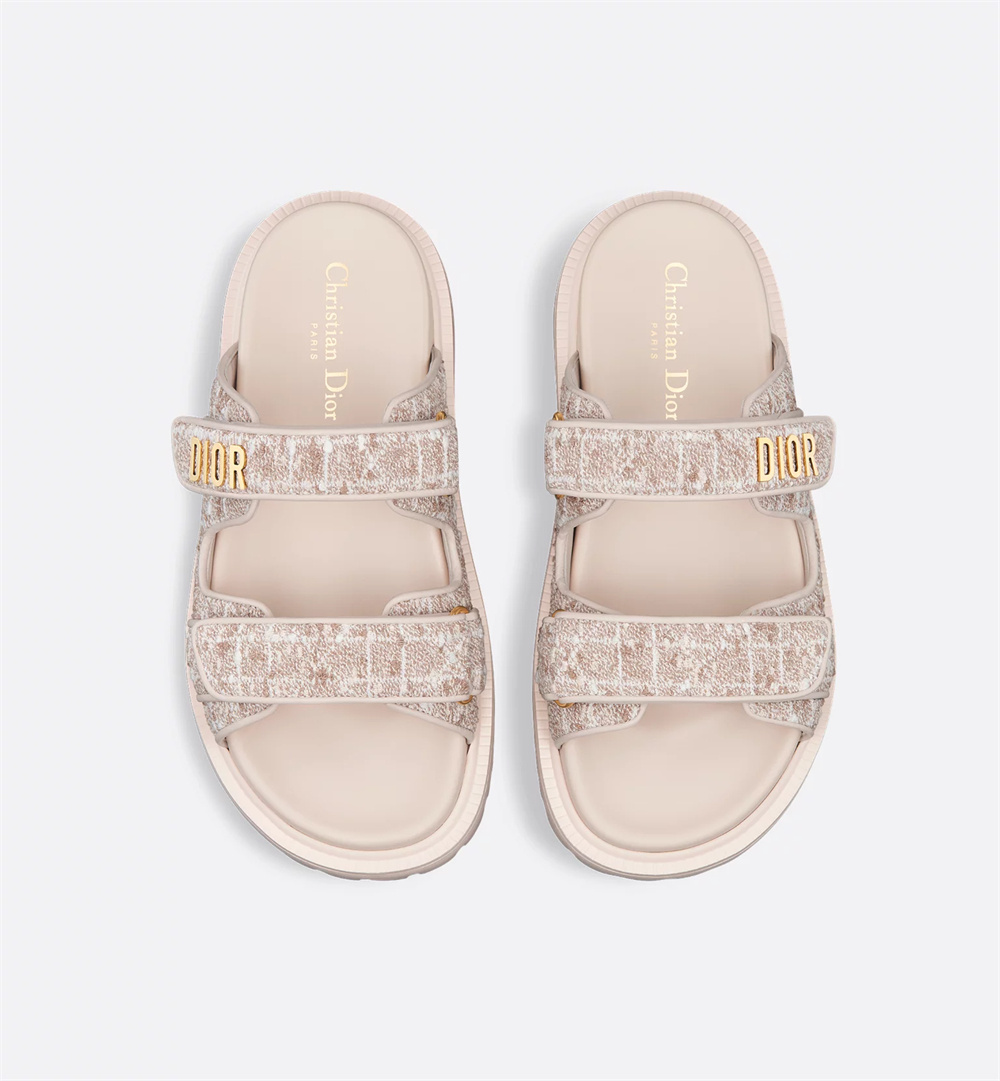 Dior Logo Leather Sandal In Beige
