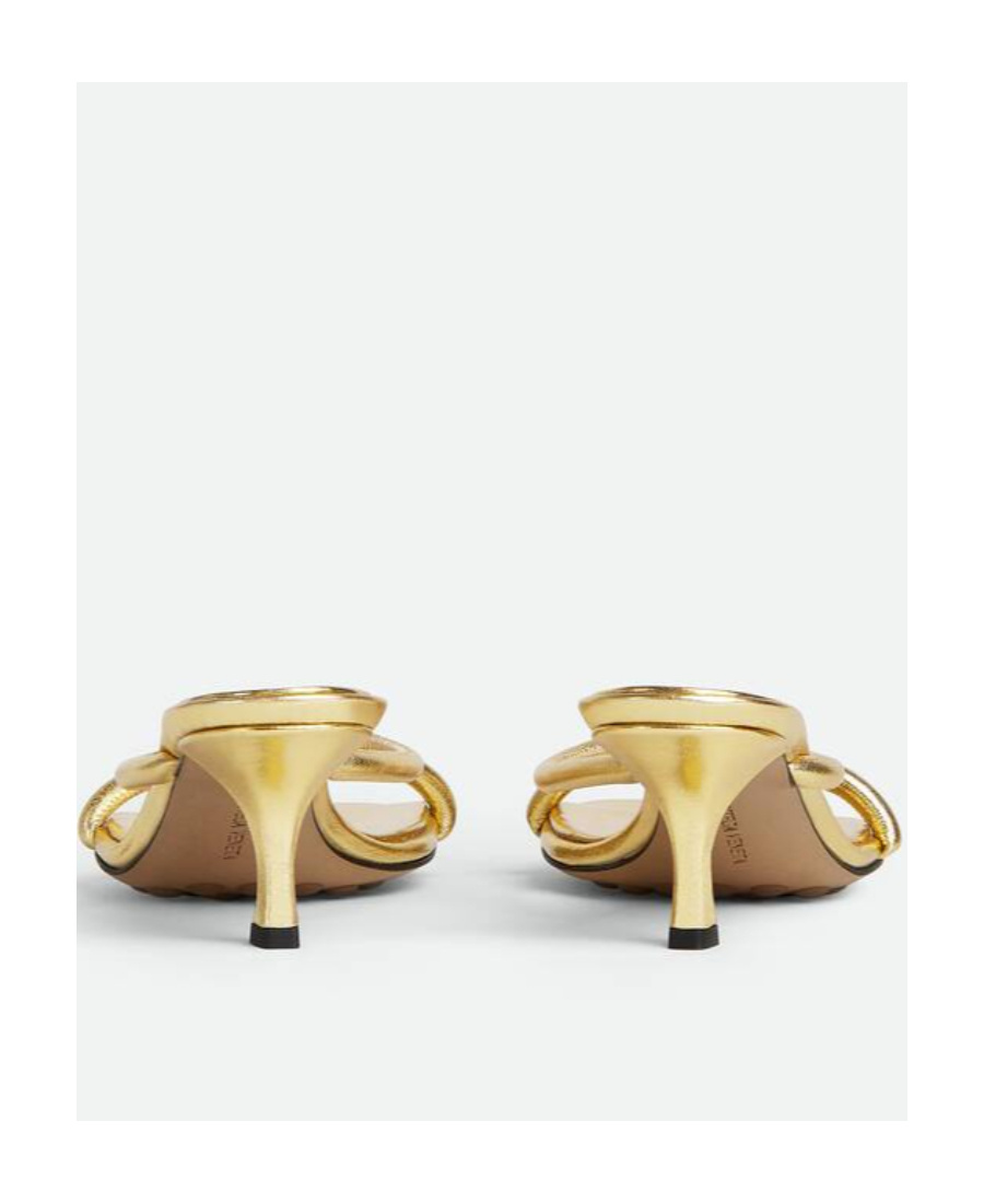 Bottega Veneta Blink Metallic Knot Slide Sandals In Yellow