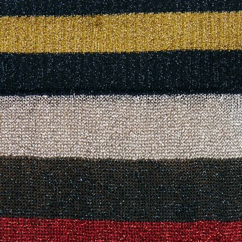 Gucci Striped Pleated Lamé Skirt In Black