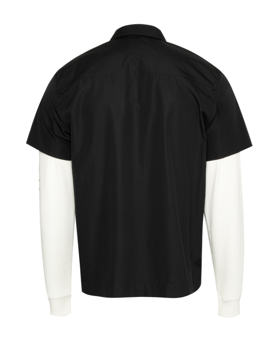 Givenchy Collared Neck Graphic Print Overshirt With Side Slits In Black