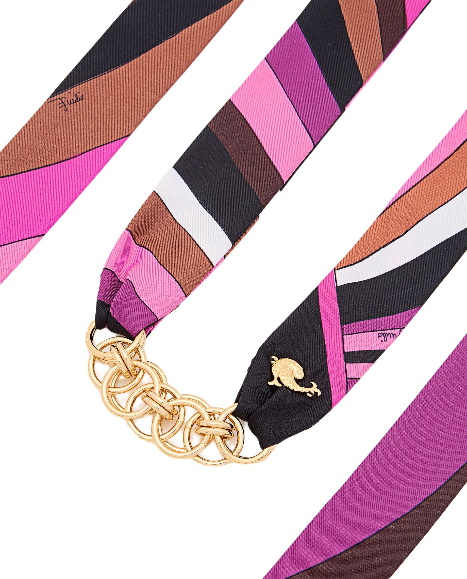 Pucci Silk Twill Bandeau Chain Bracelet In Pink