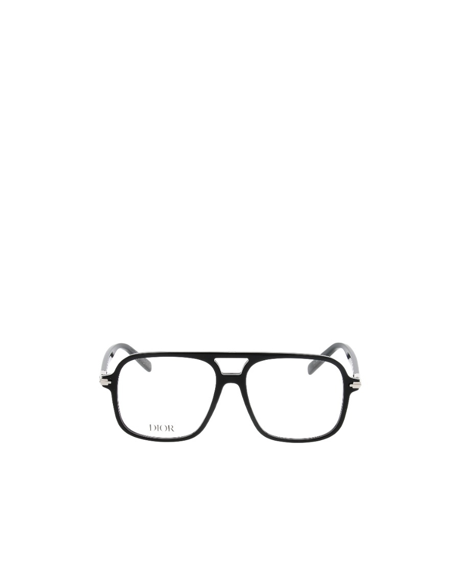 Dior Engraved-logo Oversize-frame Glasses In Black