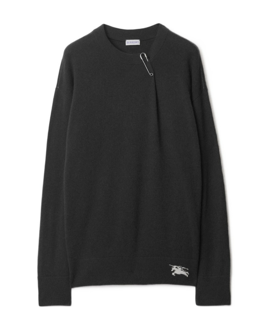 Burberry Versatile Ribbed Cashmere Sweater In Black
