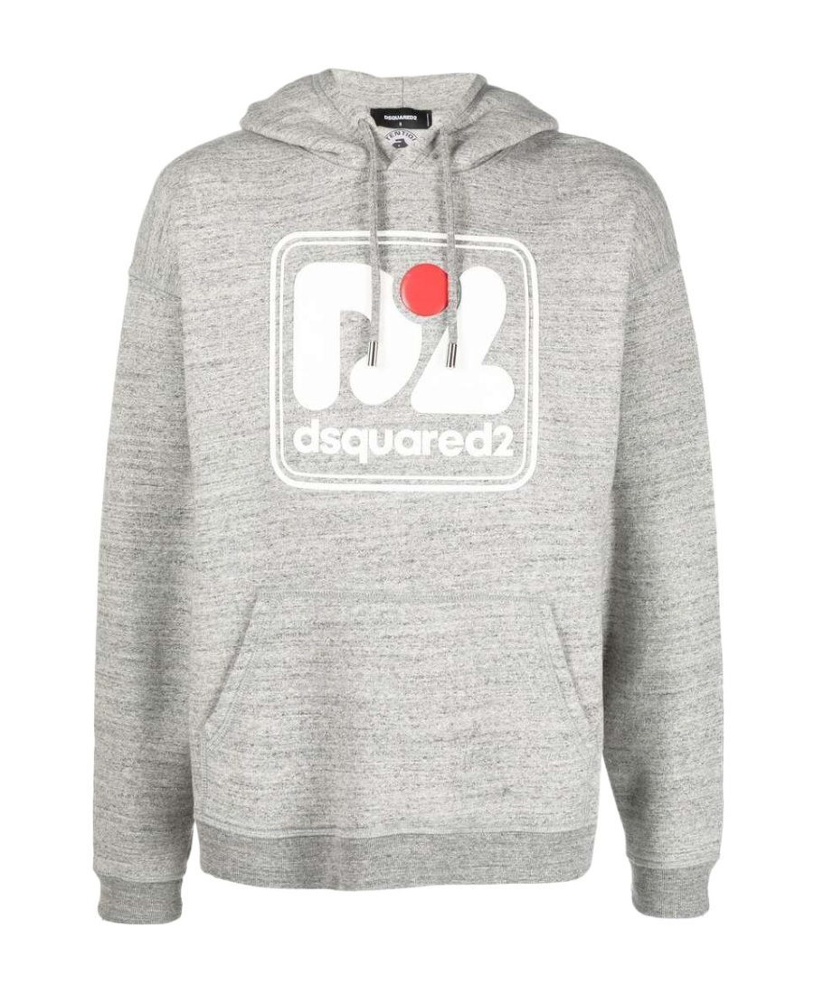 Dsquared2 Logo-print Cotton Hoodie In Gray