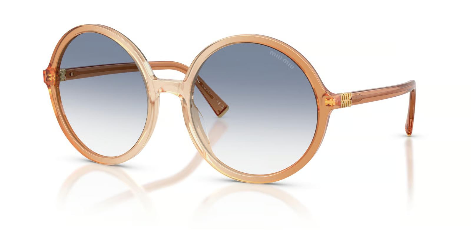 Miu Miu 59mm Gradient Round Sunglasses In Brown