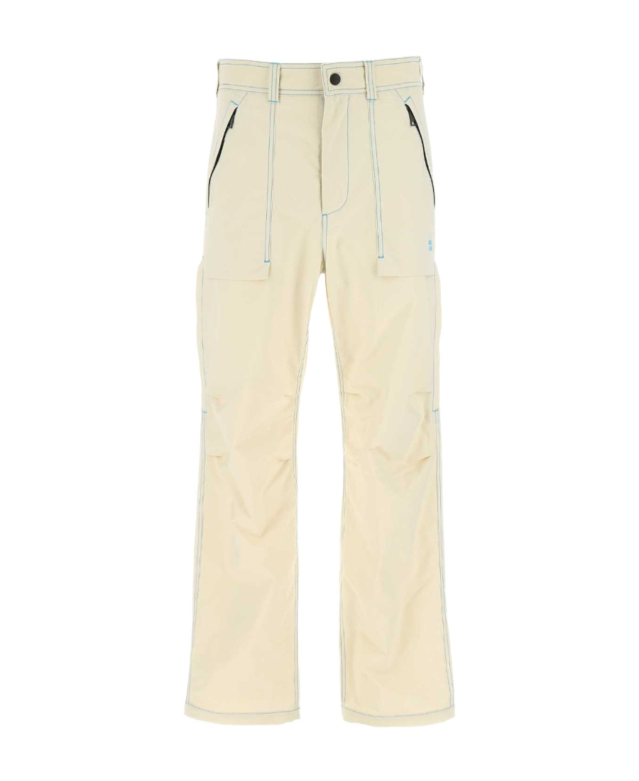 Msgm Cargo Pant With Wide-leg Silhouette And Multiple Pockets In Nude
