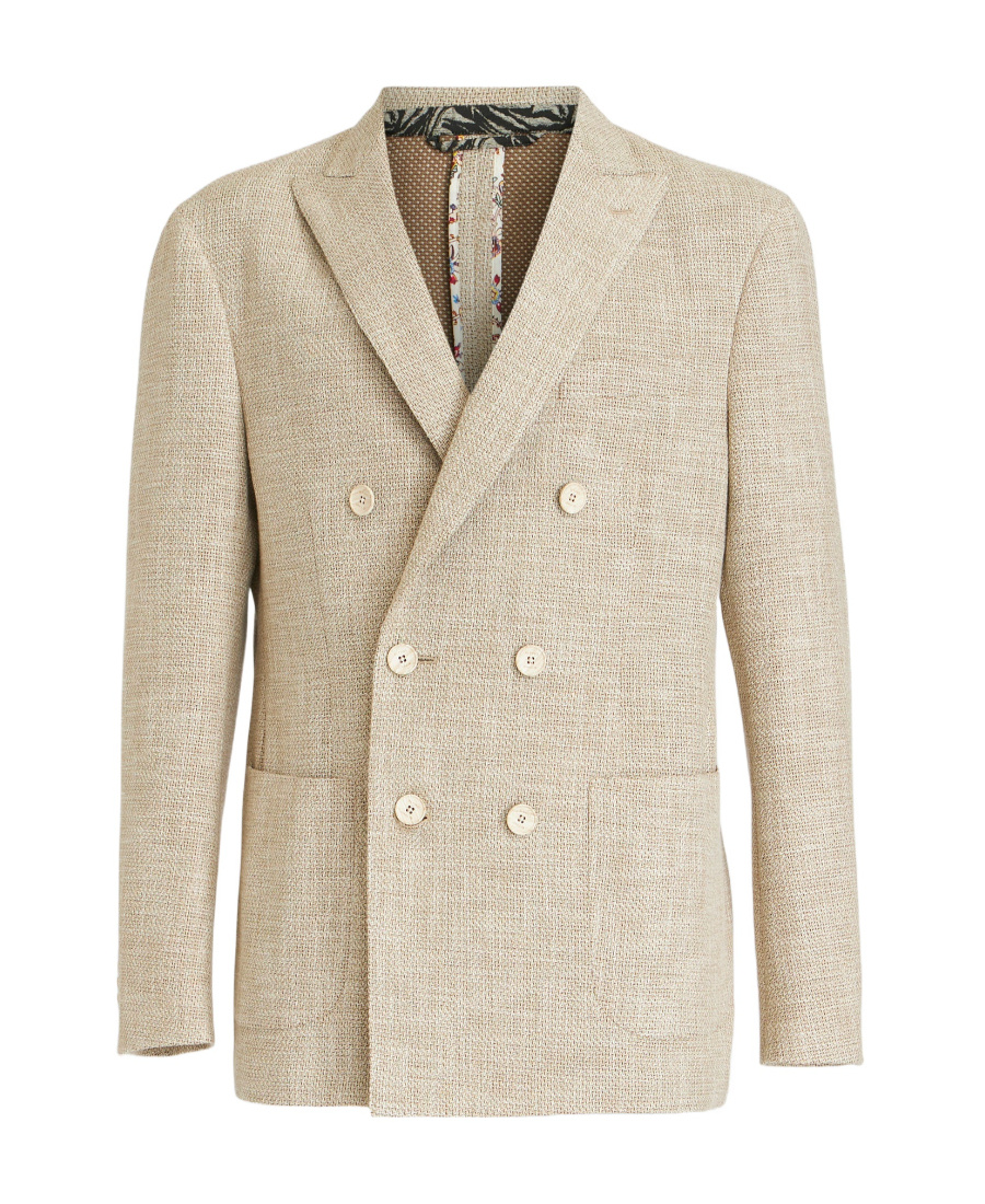 Etro Double-breasted Peak-lapel Blazer In Nude