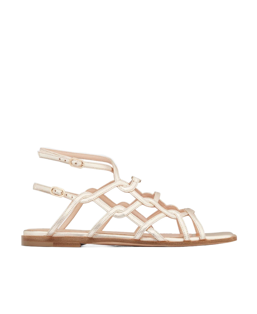 Dior Logo Flat Sandals In Nude