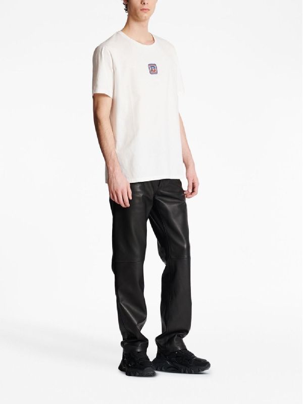Balmain Pb Crew-neckt-shirt In White